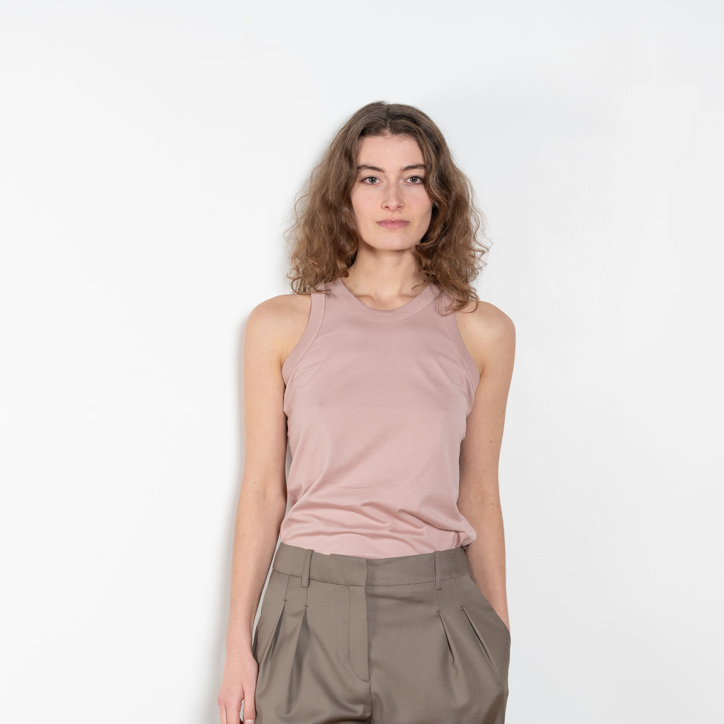 The Poso Tank Top by Loulou Studio is a straight fit top, with a rib neckline and thick straps that accentuate the shoulders