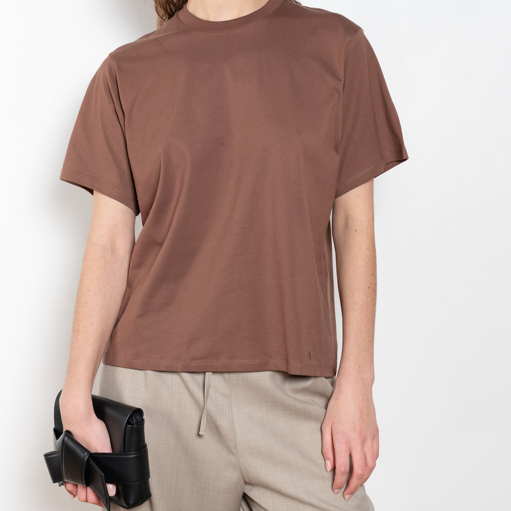 The Telanto Tee by Loulou Studio is a loose round neck t-shirt in a beautiful superior pima cotton