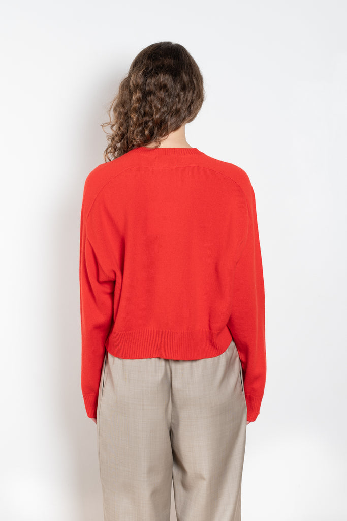 The Anzor Sweater by Loulou Studio has a slightly cropped ample fit with dropped shoulders and long sleeves in cashmere