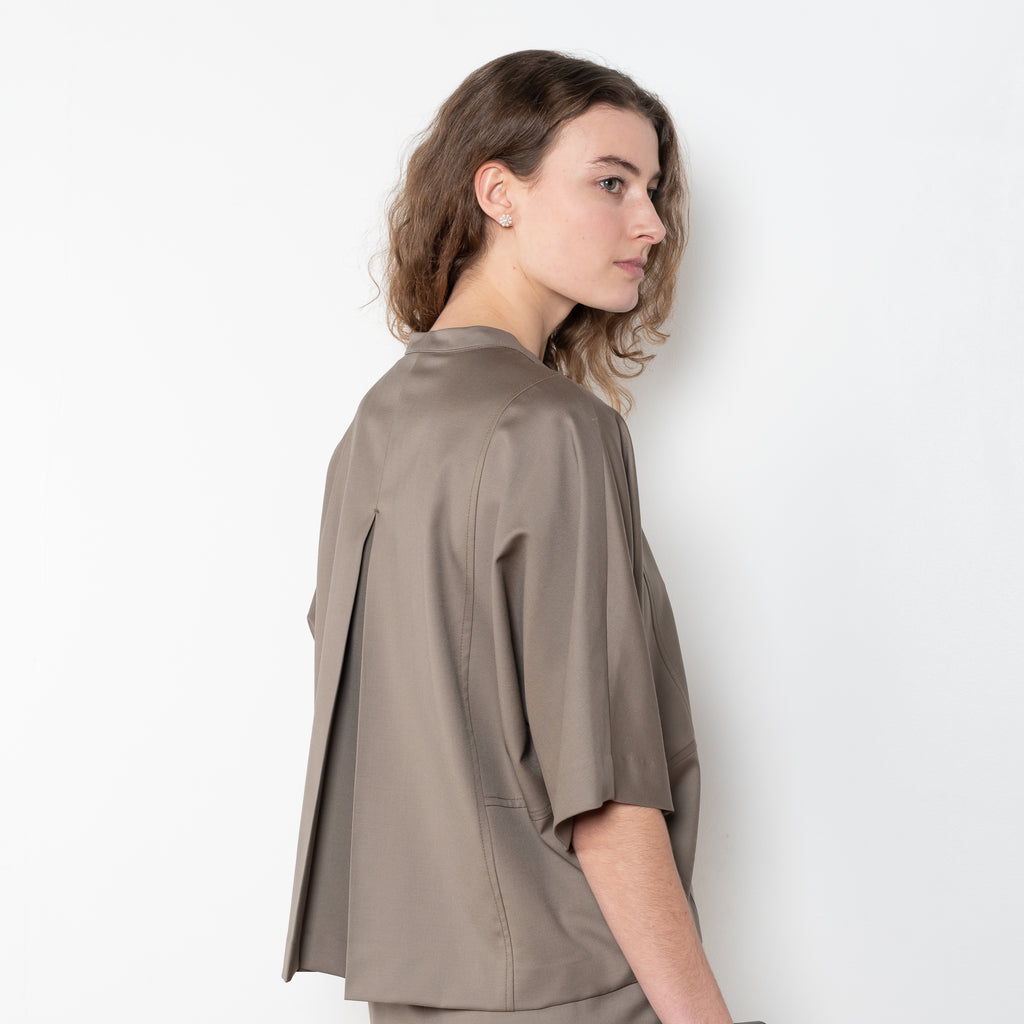 The Aylin Top by Loulou Studios a fluid top with clean minimal lines in a soft virgin wool