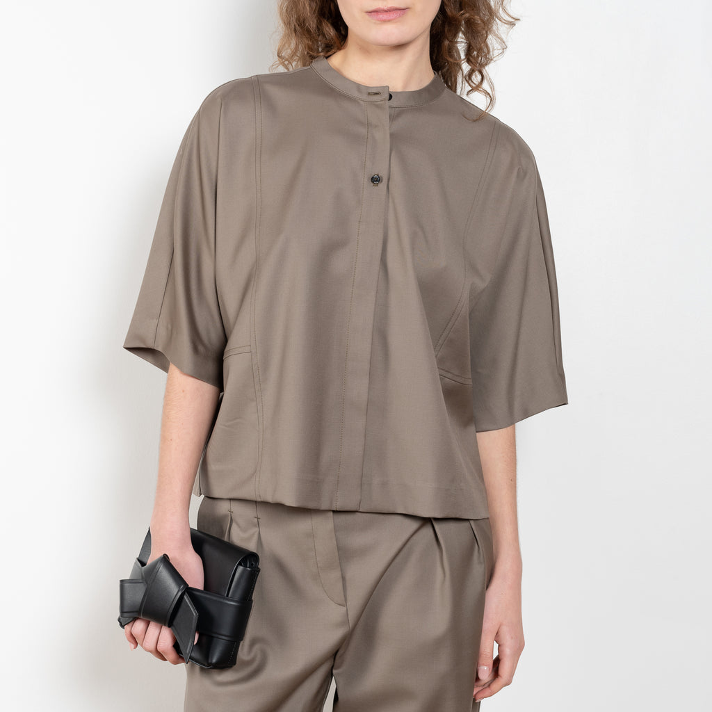 The Aylin Top by Loulou Studios a fluid top with clean minimal lines in a soft virgin wool