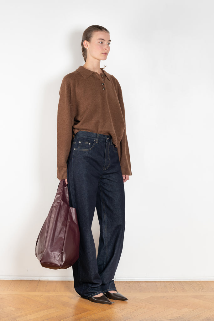 The Samur Jeans by Loulou Studio is a mid rise jeans with loose straight legs