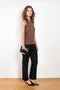 The Sofe Trouser by Loulou Studio are cropped pants with a straight fit in a soft virgin chambray wool