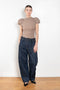 The Belted Loose Denim by Magda Butrym are loose-fit navy denim pants with a wide leg