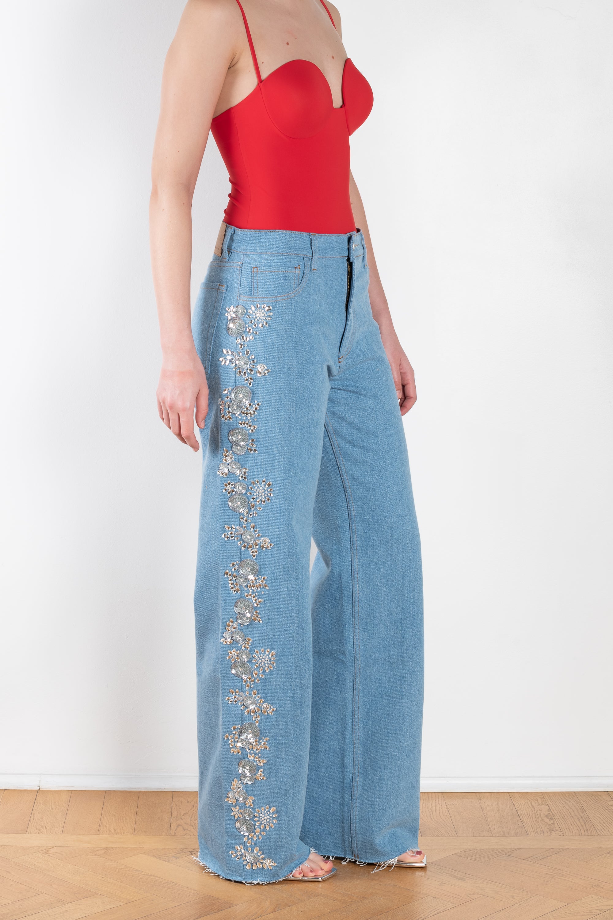 Low-rise flared jeans in blue - Magda Butrym