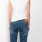 The Flare Denim by Magda Butrym is a low waist, rigid cotton denim with elongated flare legs