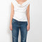 The Flare Denim by Magda Butrym is a low waist, rigid cotton denim with elongated flare legs