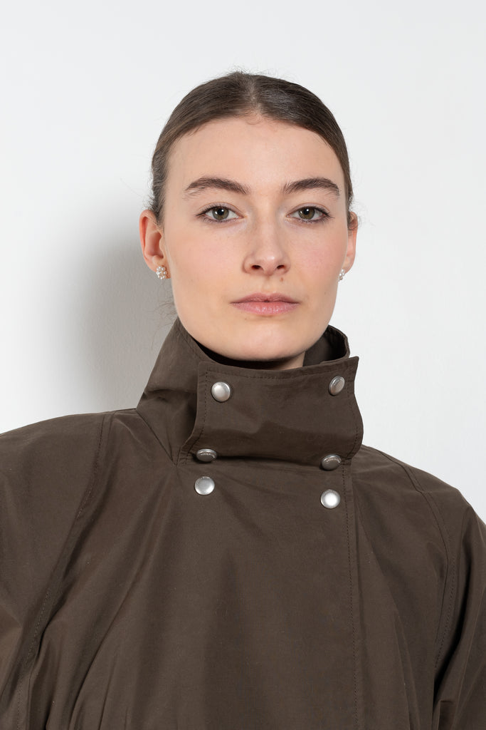 The High Collar Trench by Magda Butrym is a lightweight cotton trench jacket