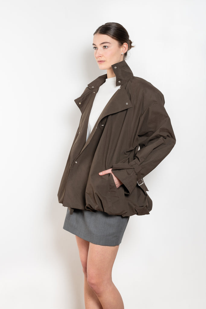 The High Collar Trench by Magda Butrym is a lightweight cotton trench jacket