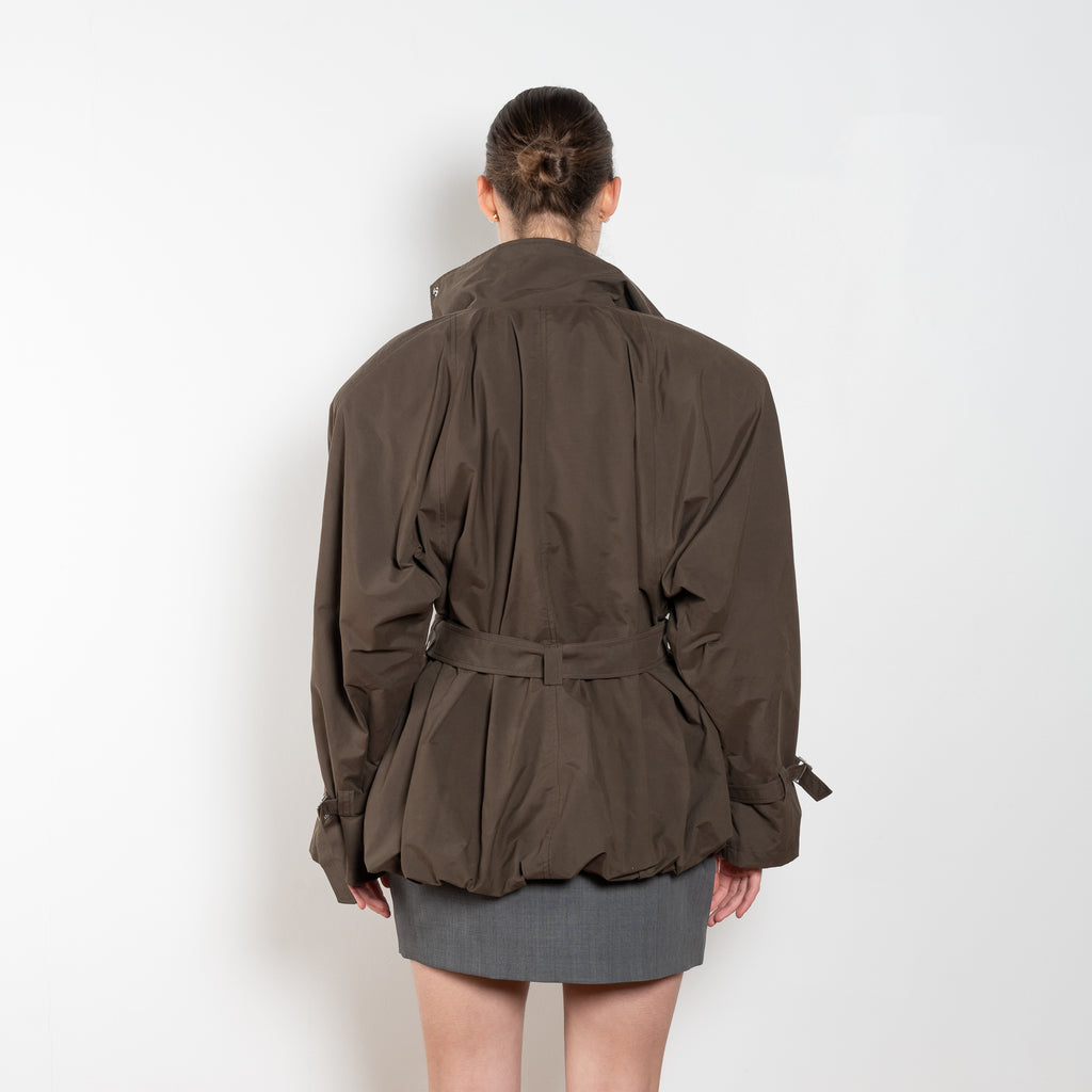 The High Collar Trench by Magda Butrym is a lightweight cotton trench jacket