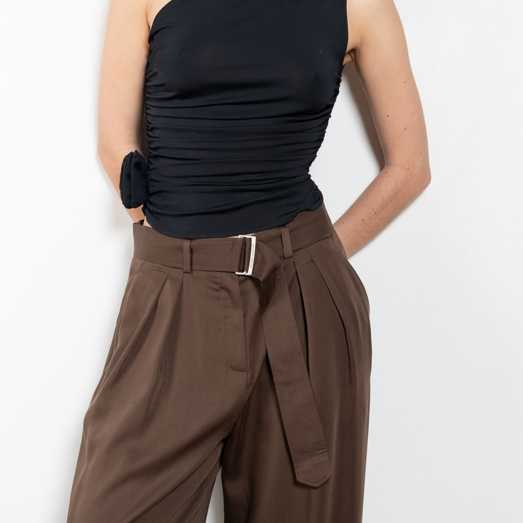 The Wide Leg Lyocell Trouser by Magda Butrym are made in a fluid fabric with a comfortable fit yet polished look