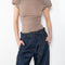 The Belted Loose Denim by Magda Butrym are loose-fit navy denim pants with a wide leg