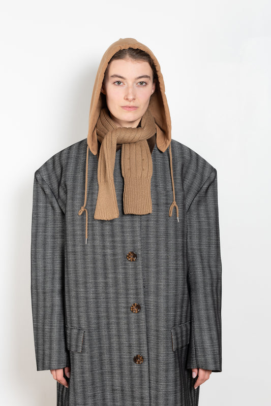 The Hood with Scarf by Meryll Rogge is a signature accessory, a wool scarf with a jersey hood all in one, for a fun element adding to any outfit