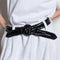 The Leather Belt by Meryll Rogge is&nbsp; a signature braided belt with assymetrical length detailing