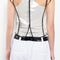 The Plexi Vest with Piping by Meryll Rogge is a ligthweight plexi vest with contrasted black piping and buttons