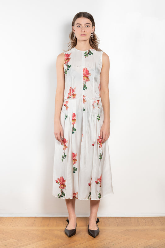 The Daydream Dress by Nackiye is a silk chiffon dress with a seasonal floral print