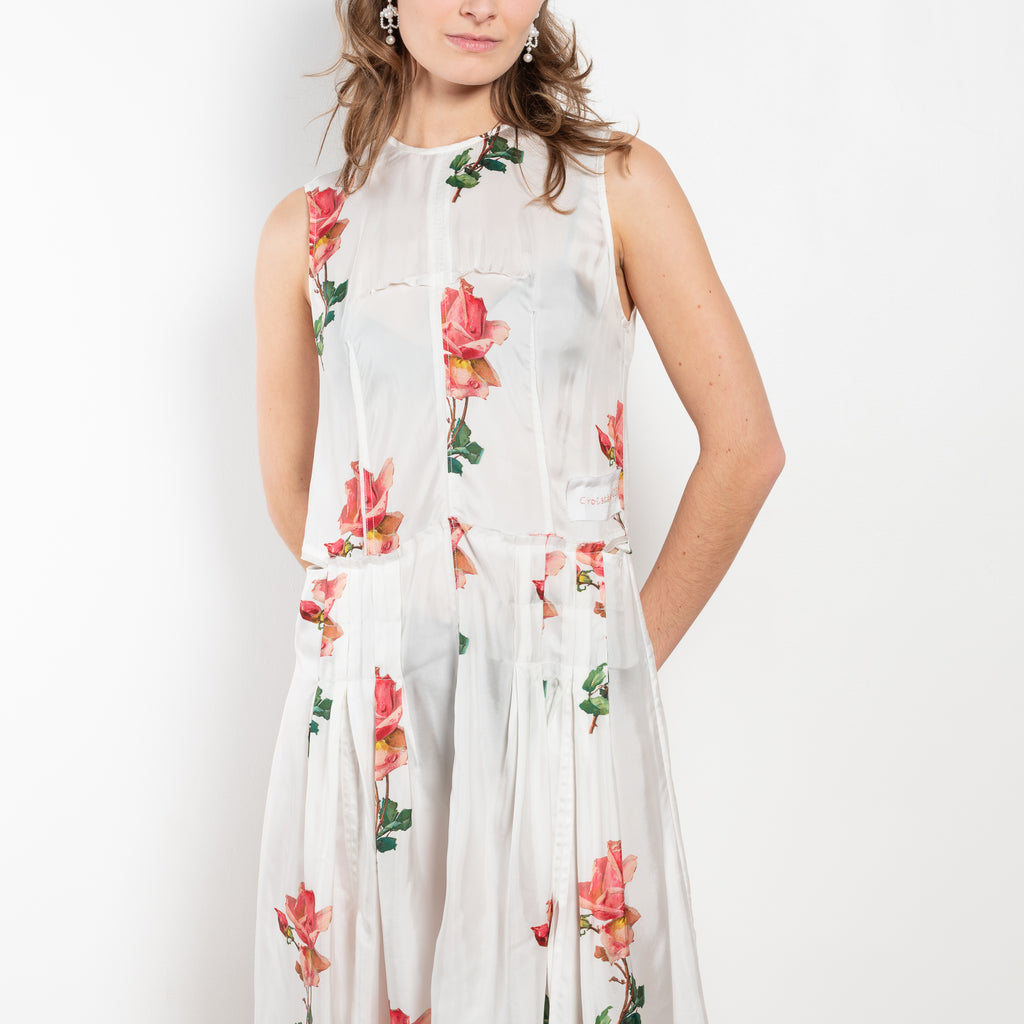 The Daydream Dress by Nackiye is a silk chiffon dress with a seasonal floral print