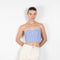 The Forbidden Bustier by Nackiye is a cotton bustier top with a corset finish in a blue vichy check