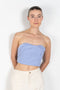 The Forbidden Bustier by Nackiye is a cotton bustier top with a corset finish in a blue vichy check