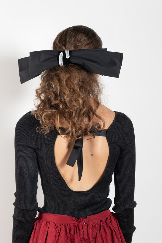 The Miss Bow Tie by Nackiye is a hair barrette Bow Tie for half-up styles or to underline a chignon