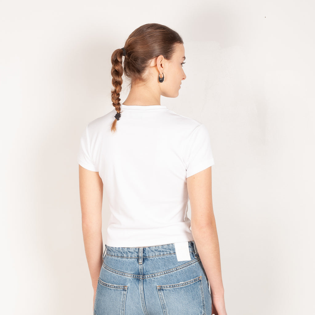 v-neck logo tshirt coperni optic white