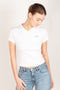 v-neck logo tshirt coperni optic white