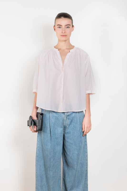 The Chandler Shirt by Xirena is lightweight cotton top with romantic ruched details