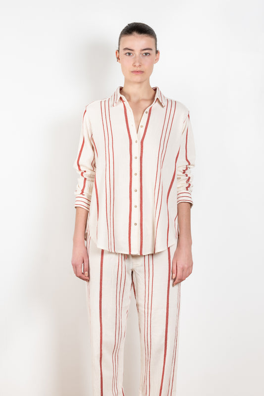 The Scout Shirt by Xirena is a relaxed shirt with stripes in a cotton and rayon blend