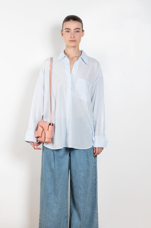 The Sydney Shirt by Xirena is an oversized button-down shirt with a left chest patch pocket in a signature soft and lightweight cotton