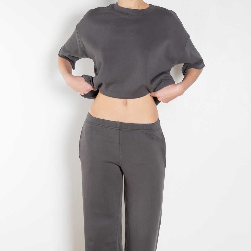 The Emmette Sweatpants by Xirena is a soft fleece jogger with a relaxed fit, subtle wide legs and pockets